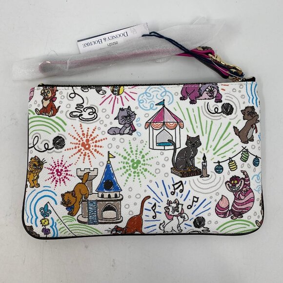 Dooney & Bourke White and Multicolor Disney Cats Sketch Wristlet - Picture 8 of 9